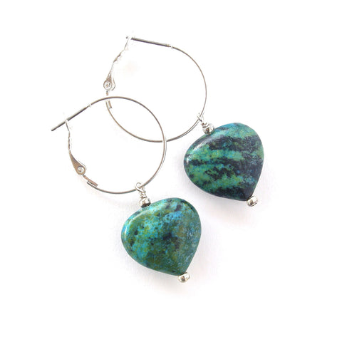 heart hoop earrings