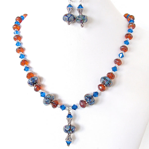 Lampwork glass necklace