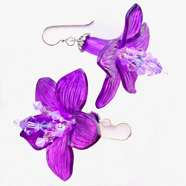 large purple earrings