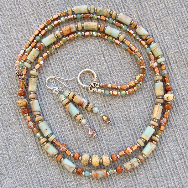 light blue stone necklace