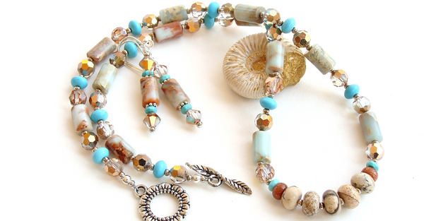 light blue stone necklace