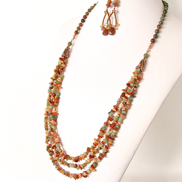 long gemstone necklace