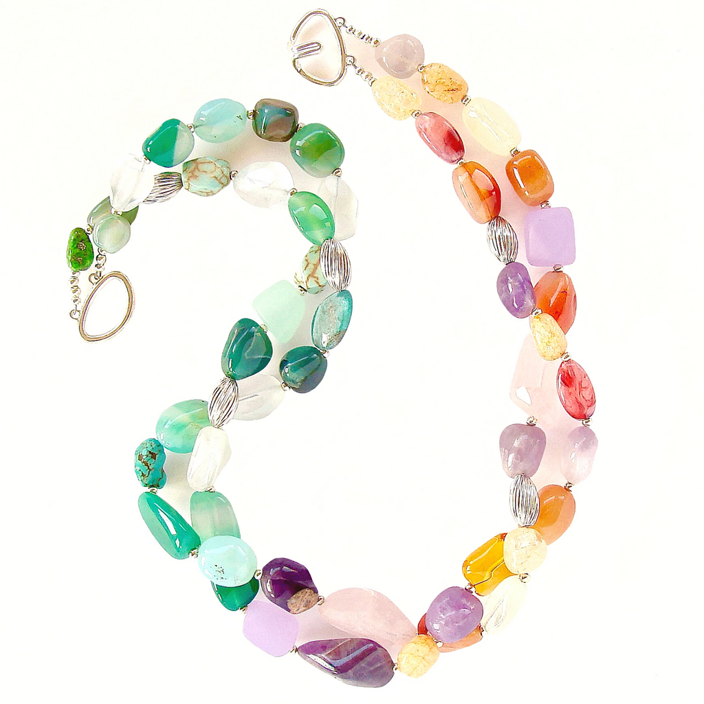 multicolor stone necklace