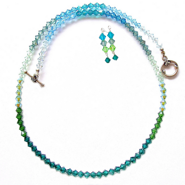 ombre crystal necklace