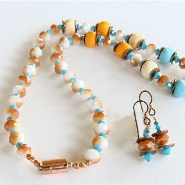 Afire: 19" Southwest Beaded Necklace Set