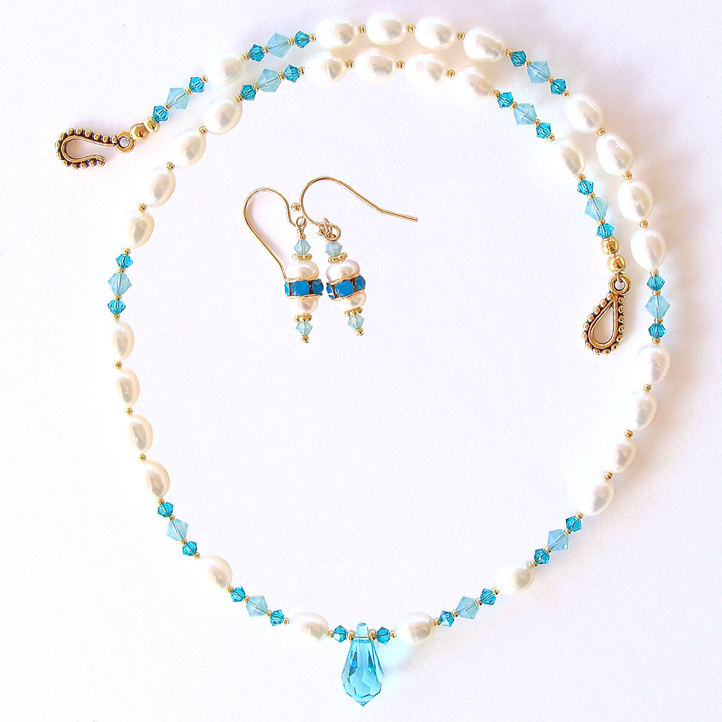 pearl and crystal necklace