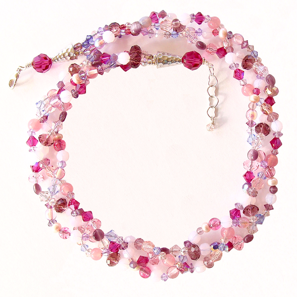pink and purple necklace