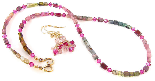 pink gem necklace