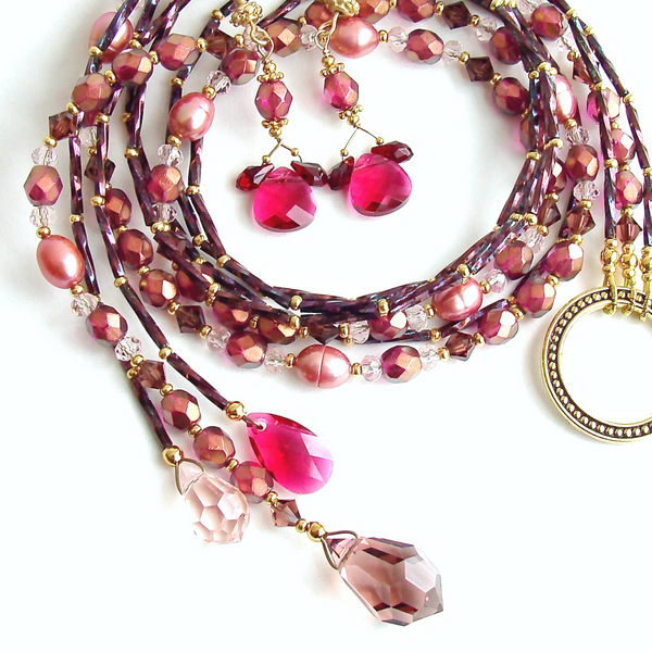 pink lariat necklace
