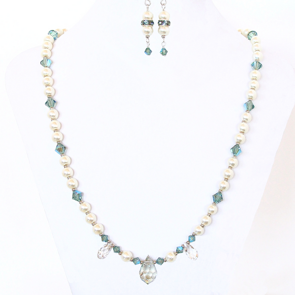 princess necklace with Swarovski crystals