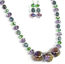 purple and green necklace