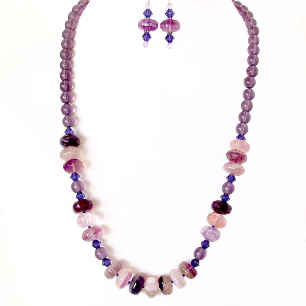 purple stone necklace set 