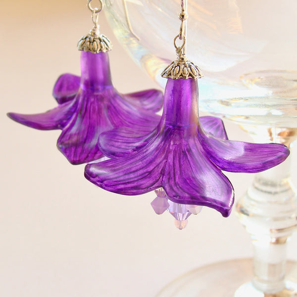 purple earrings
