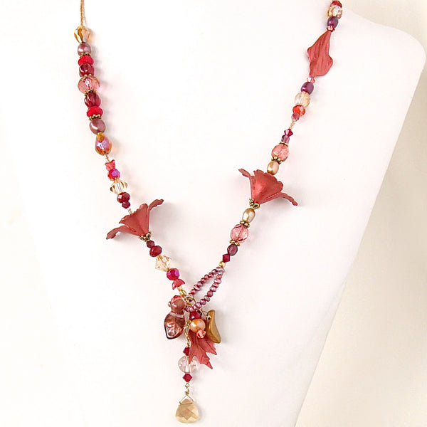 Red flower Necklace