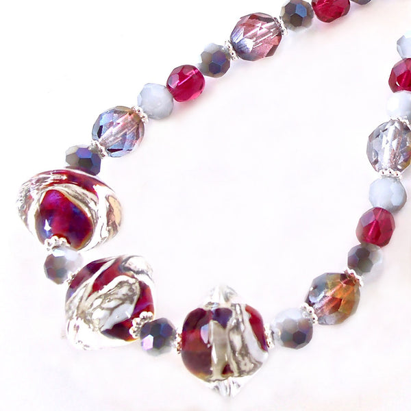 red glass necklace