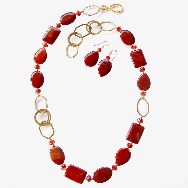 red stone necklace