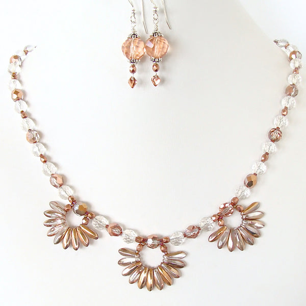 rose gold flower necklace