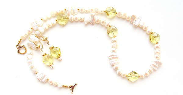 statement necklace with lemon quartz