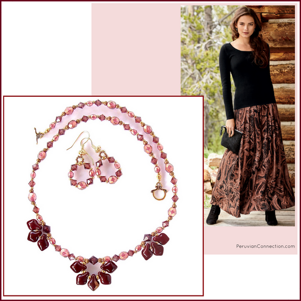 Lotus: Oxblood Necklace Set