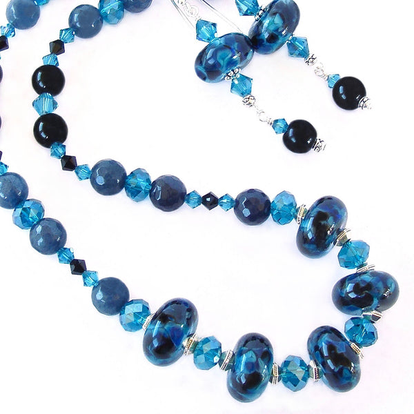Astral: Teal and Black Necklace Set