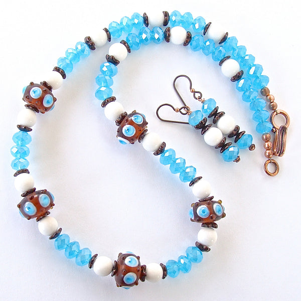 Hobie: Blue and White Necklace in Nautical Style