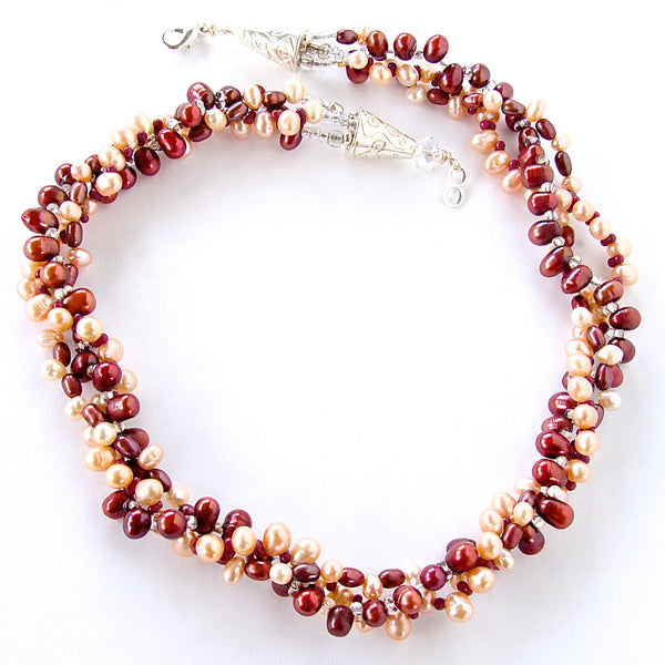 Dancer: Cranberry Pearl Necklace