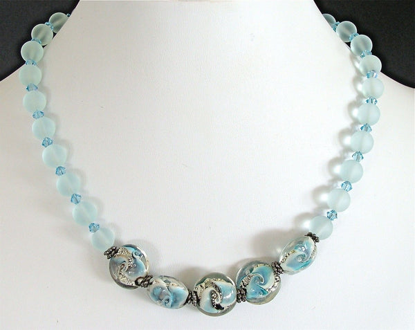 Edgewater: 17" Handcrafted Sea Glass Bead Necklace