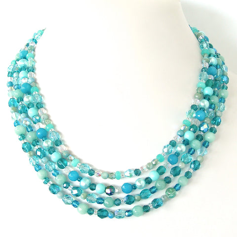 6' Teal Crystal Necklace