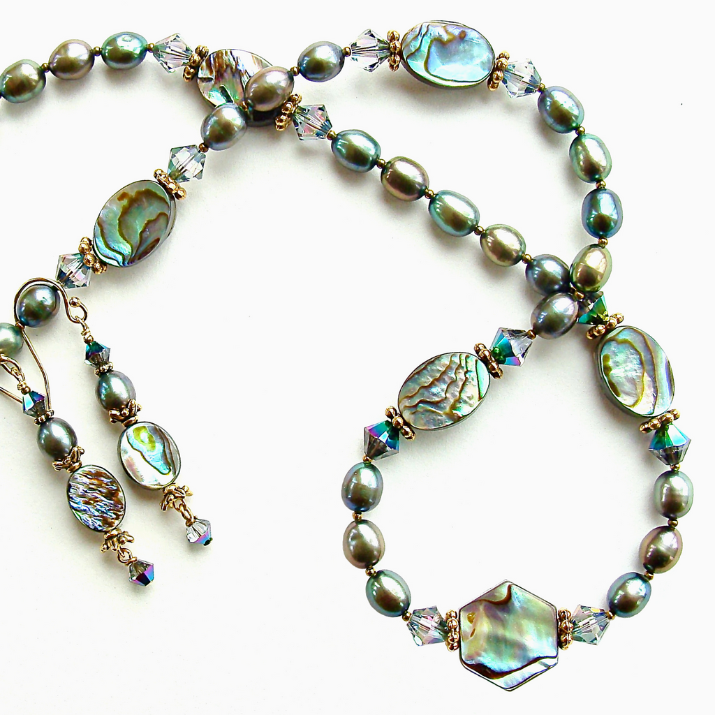 Silver Tree of Life Abalone Shell Necklaces, Jewelry Abalone Gemstones  Handmade Necklaces, Abalone Shell For Women