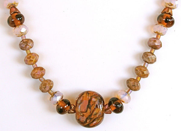 Amber Wave: 21 inch Natural Charoite Gemstone Necklace