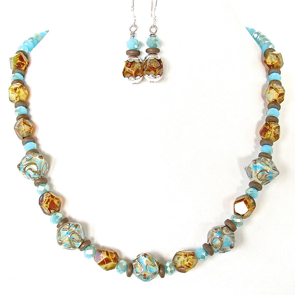 Art glass necklace set