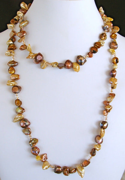 Autumn-Baroque 38 inch Freshwater Pearl Necklace