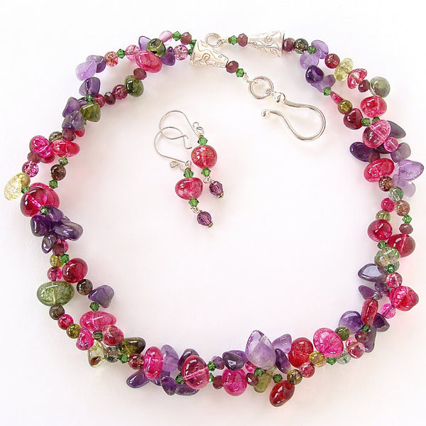 Beaded Multi Colored Necklace Set