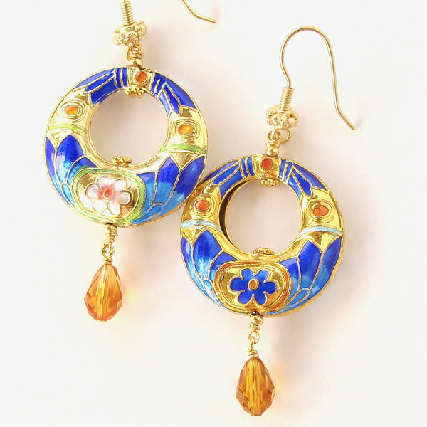 blue hoop earrings