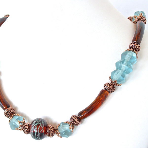 Blue and Brown Necklace