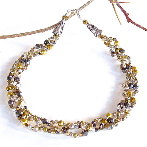 Braided Beaded Necklace Created by Earth and Moon Design