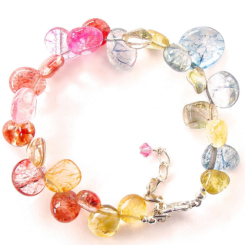 Colorful bracelet of mixed quartz