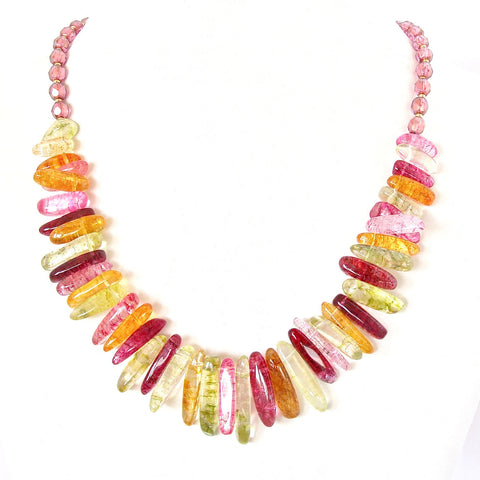 Colorful gemstone necklace