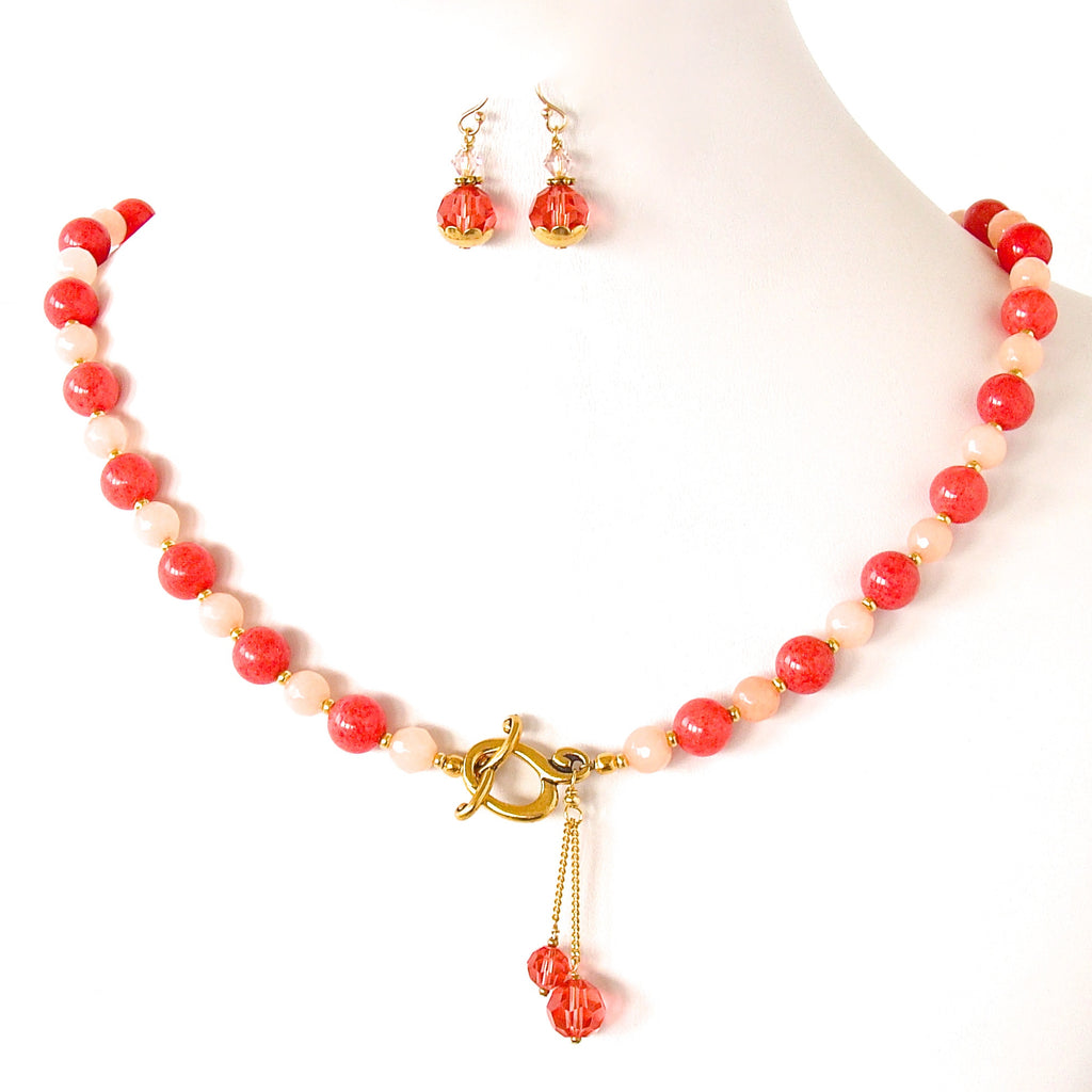 coral colored necklace