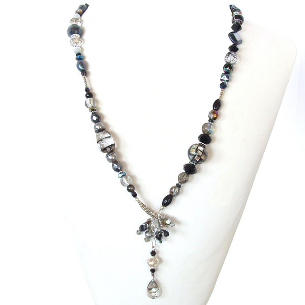 Crystal Black and Clear Necklace