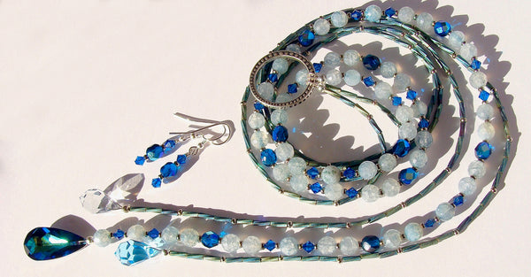 Crystal Necklace in Blue 