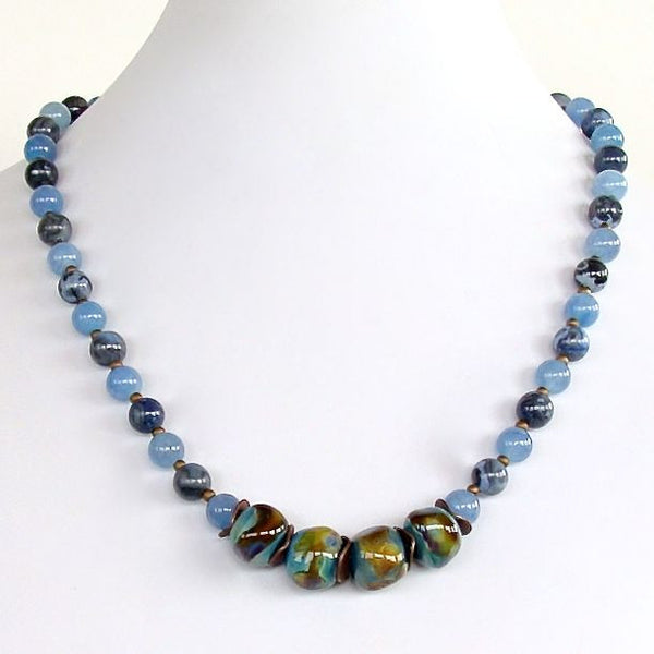 Handcrafted blue sodalite necklace