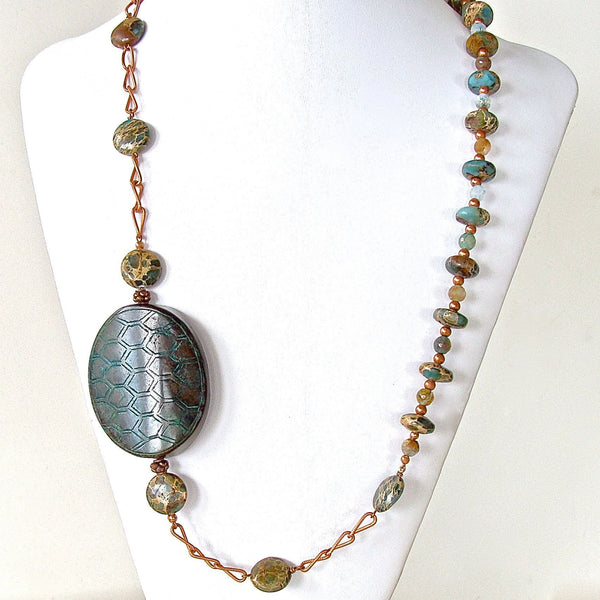 Handmade Agate and Jasper Necklace