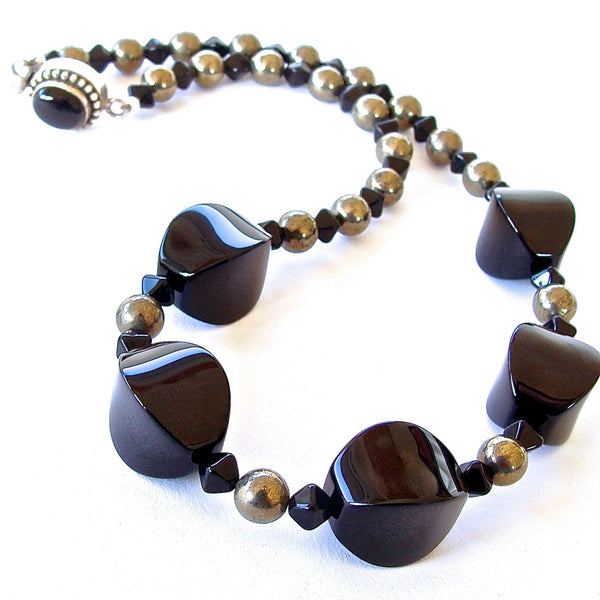 Handmade Black Gemstone Necklace