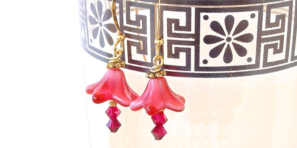 Handmade Fuchsia Earrings
