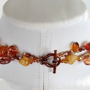 Handmade beaded orange necklace