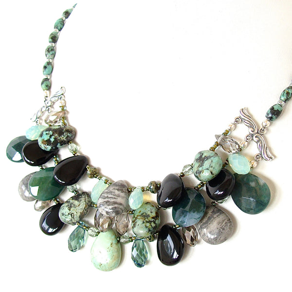 Handmade Green Bib Necklace