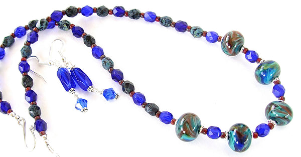 Handmade cobalt necklace