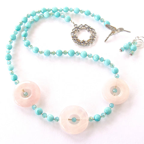 Posey: Pink and Blue Necklace Set