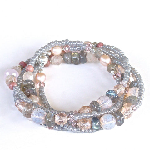 Labradorite Wrap Bracelet can also be worn as a necklace